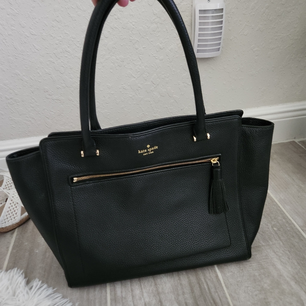 Kate Spade Black Leather Tote Bag - Picture 4 of 5